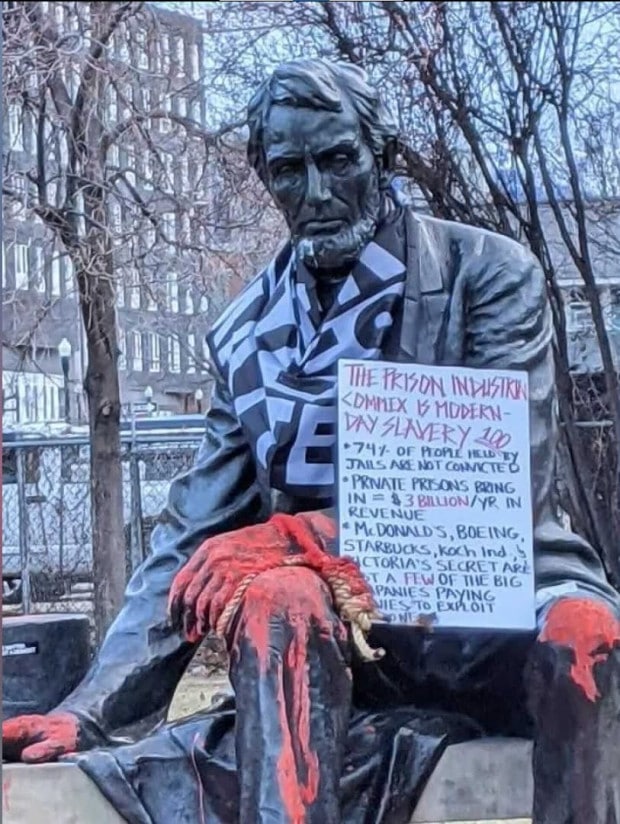 BLM Leader Allegedly Smears Human Waste on Seated Lincoln Statue
